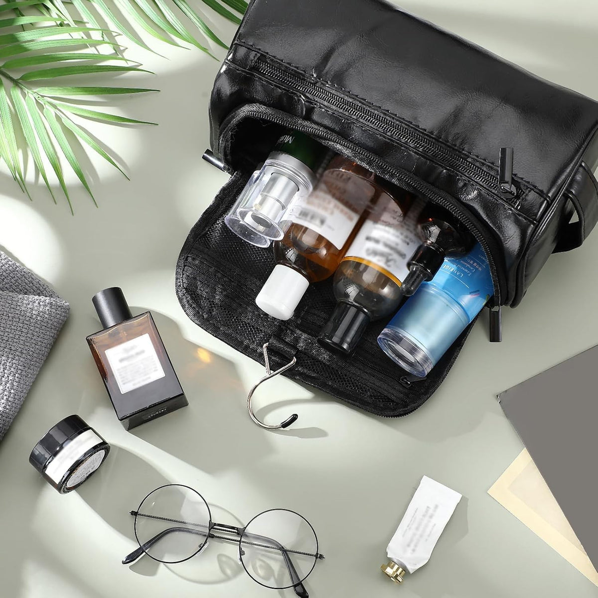 Luxury Leather Travel Toiletry Bag Set - Unisex 6-Piece Organizer Gifts