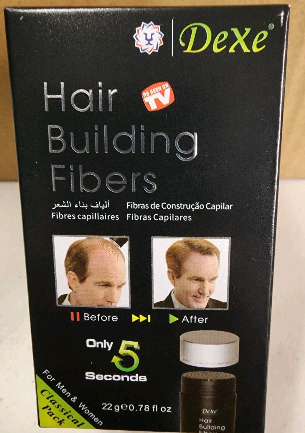 Hair Building Fibers 22g Black - 2 Pack