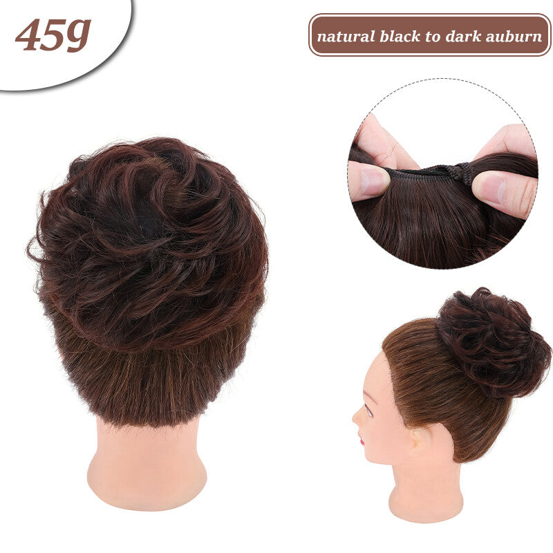 Thick Curly Messy Bun Hair Piece - Synthetic Hair Extensions for Updo & Volume