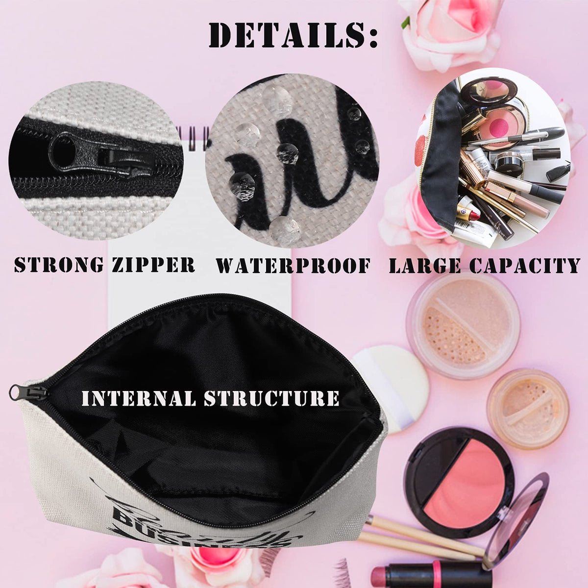 Coati Lover Makeup Bag - Waterproof Zipper Pouch for Animal Enthusiasts