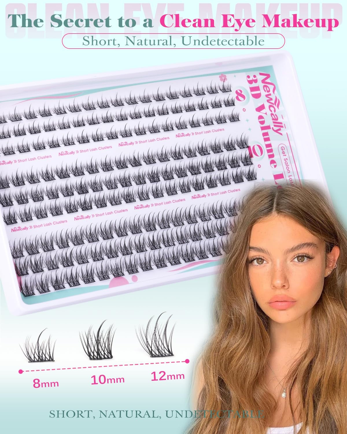 Natural Lash Clusters Kit 8-12mm - Short Eyelashes, 54 Clusters per Length (Pack of 1)