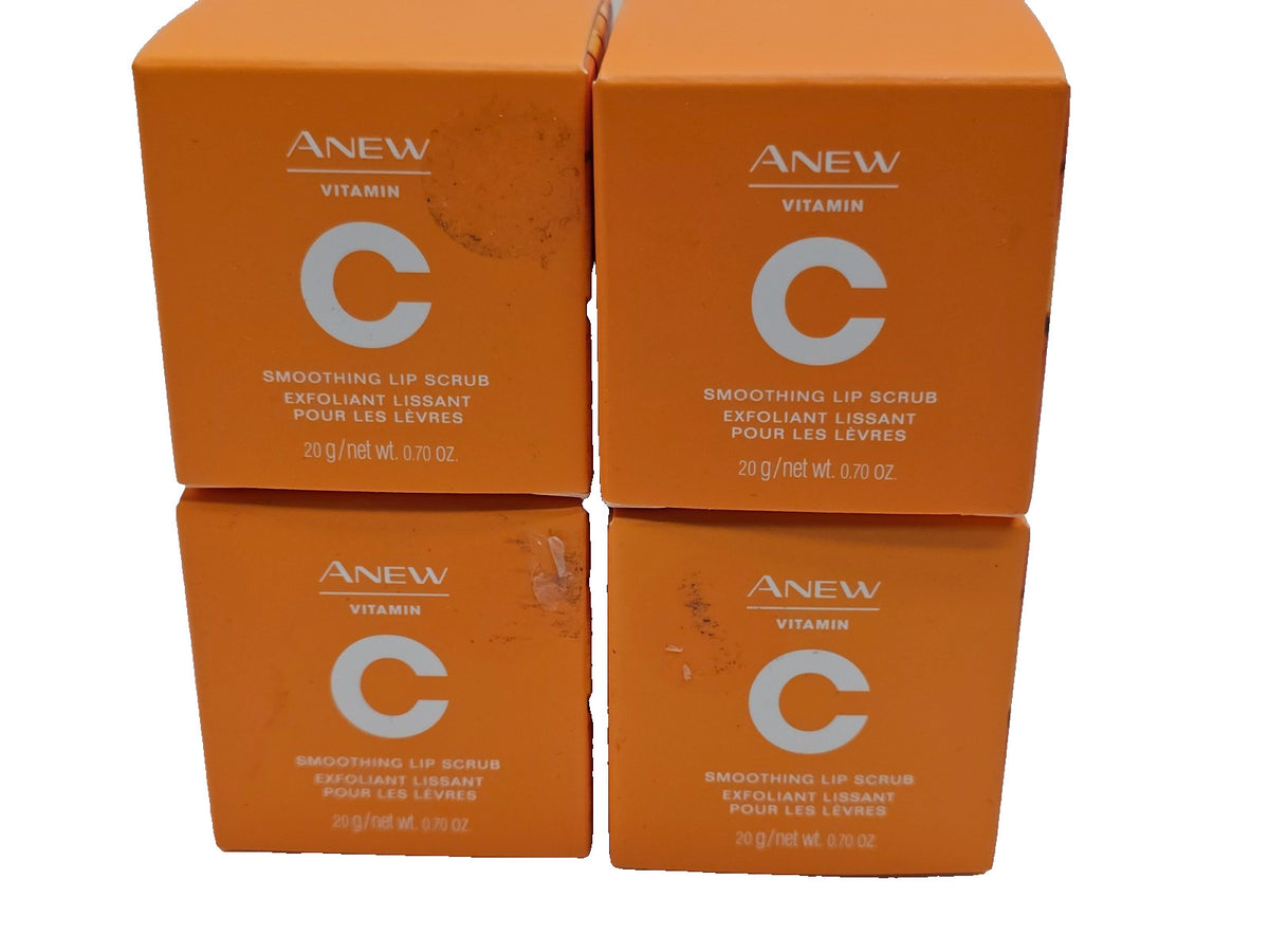 Vitamin C Lip Scrub Set - Hypoallergenic Exfoliants for Smooth Lips, 4-Pack