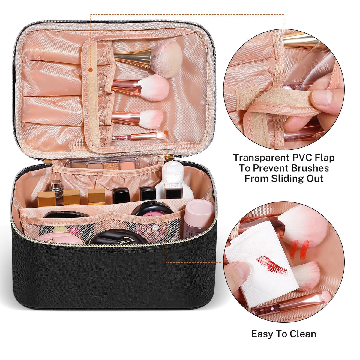 Large Capacity Travel Makeup Bag Waterproof Cosmetic Organizer for Women