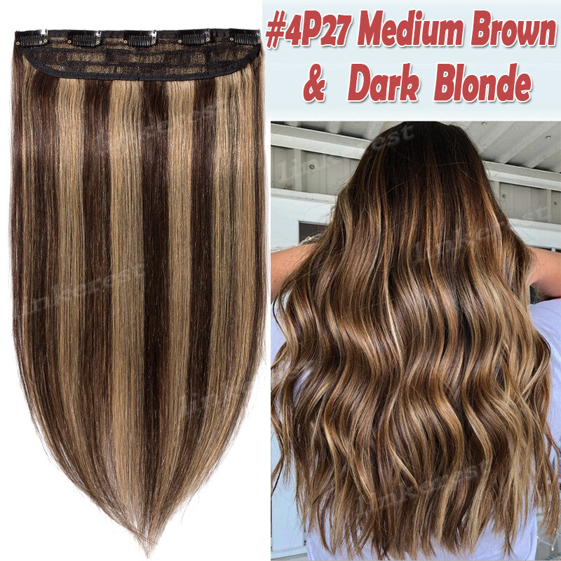 Remy Human Hair Extensions Clip-In Full Head Blonde 8-24 Inches