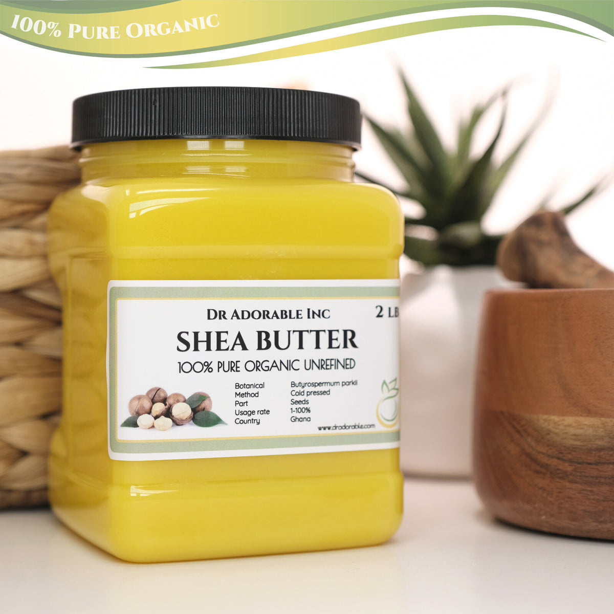 Raw Unrefined Shea Butter - 100% Organic Cold Pressed