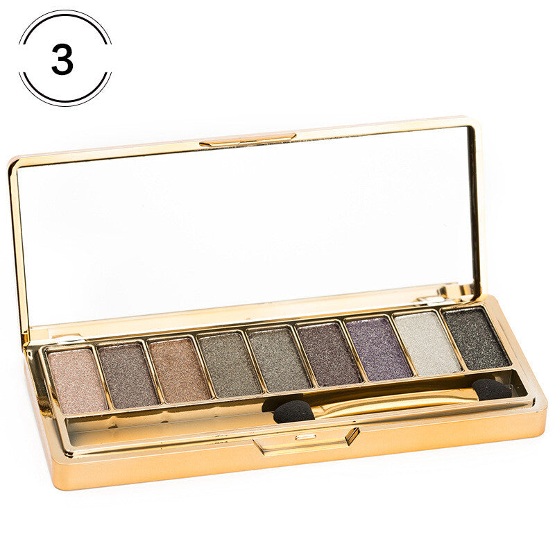 9 Colors Glitter Eyeshadow Palette with Makeup Brush Set - Vibrant & Long-Lasting