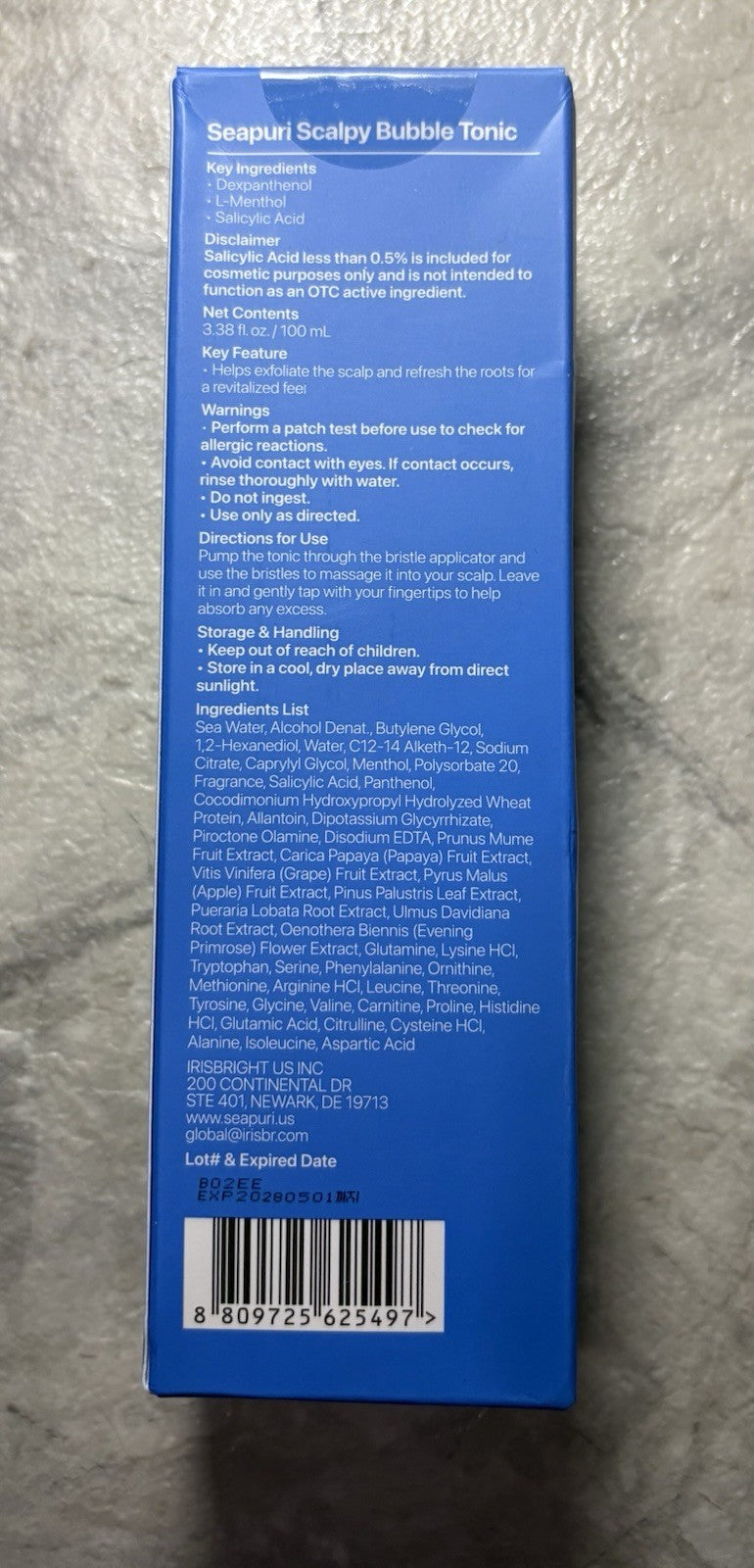 Seapuri Hairline Scalpy Bubble Tonic 3.38 fl oz Salicylic Acid Korea