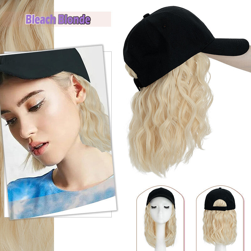 Adjustable Baseball Cap Wig with Hair Piece - Short Long Synthetic Hair