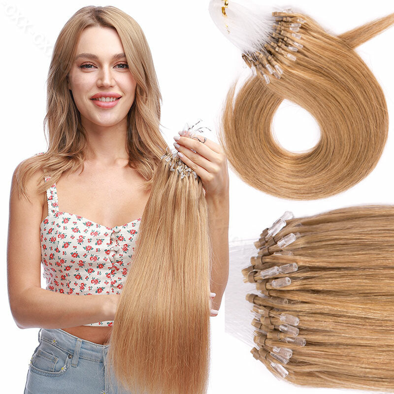 Micro Loop Hair Extensions Beads Link - Russian 100% Remy Human Hair Balayage
