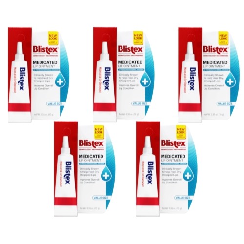 Medicated Lip Ointment Tube Pack - Blistex 0.35 Ounce, 5 Count