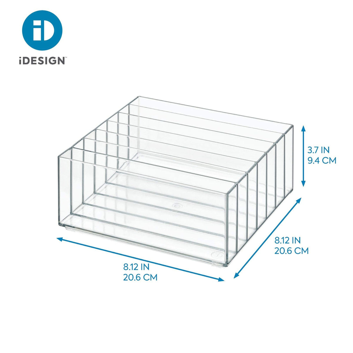 BPA-Free Plastic Makeup Organizer with 7 Compartments - Clear
