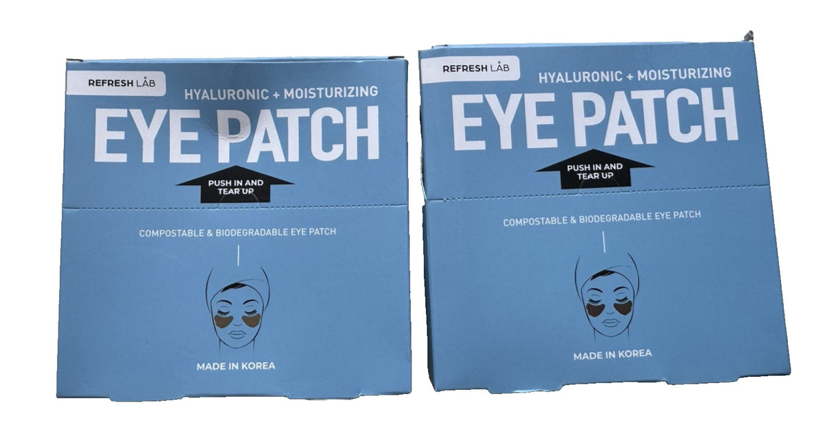 Hyaluronic Moisturizing Eye Patches - 12 Count, Biodegradable & Hydrating