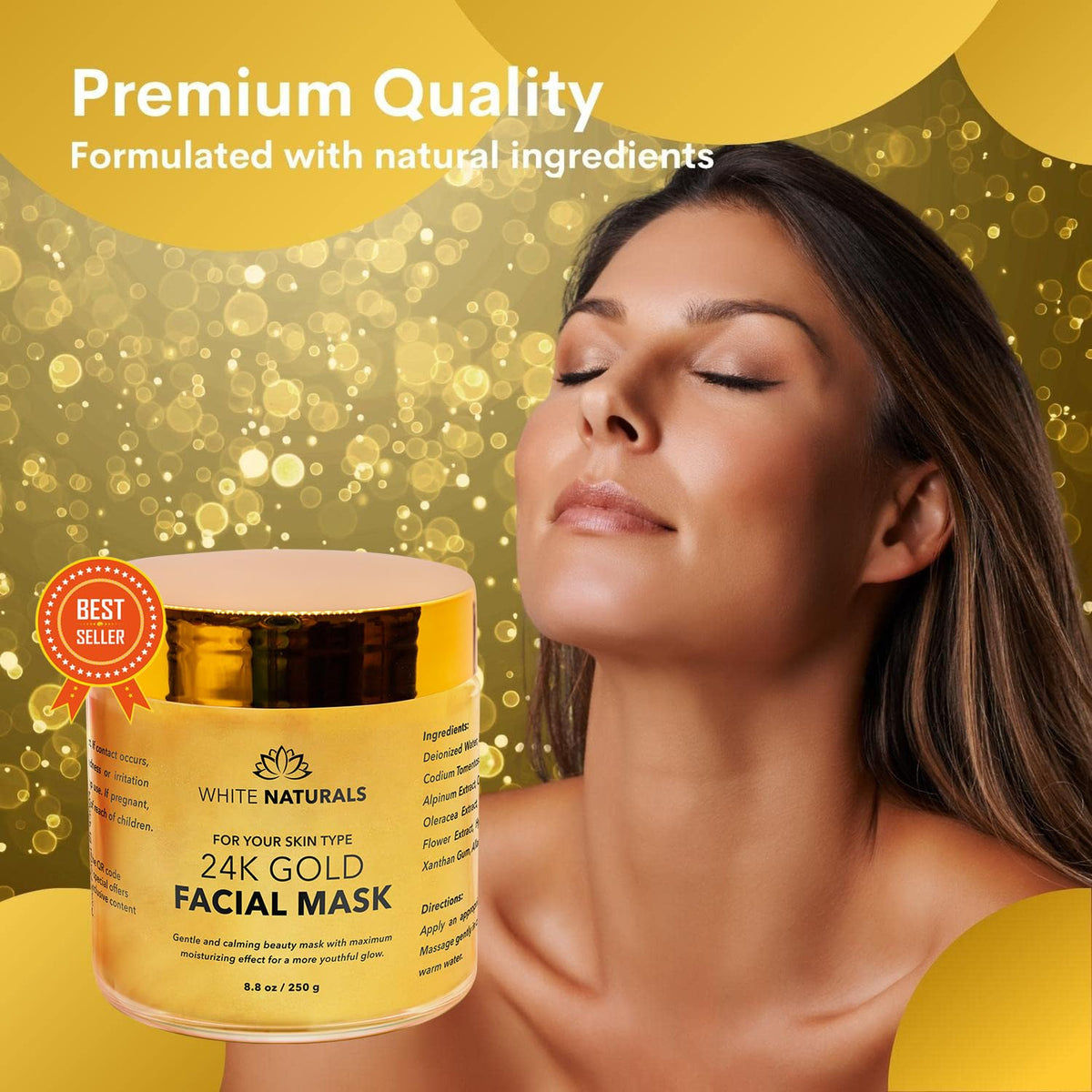 24K Gold Facial Mask - Anti-Aging Moisturizing Treatment