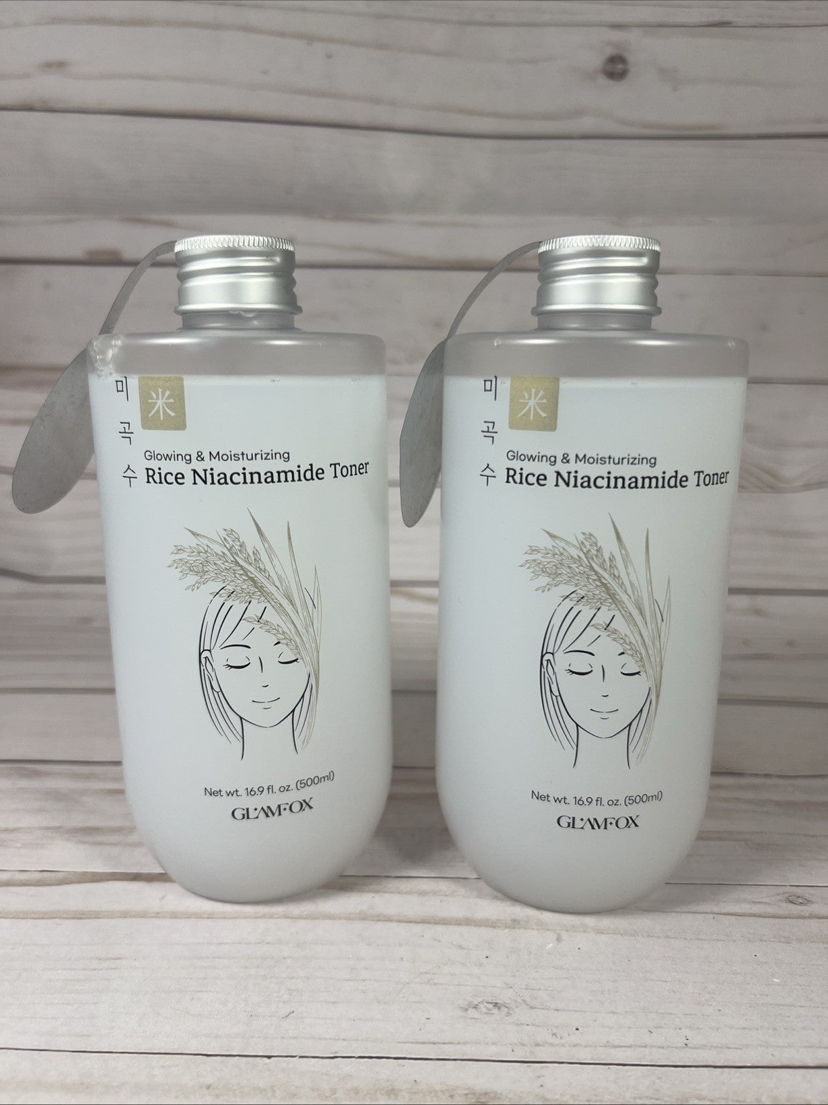 Niacinamide Rice Toner for Glowing Skin - Moisturizing 16.9oz x2 Pack