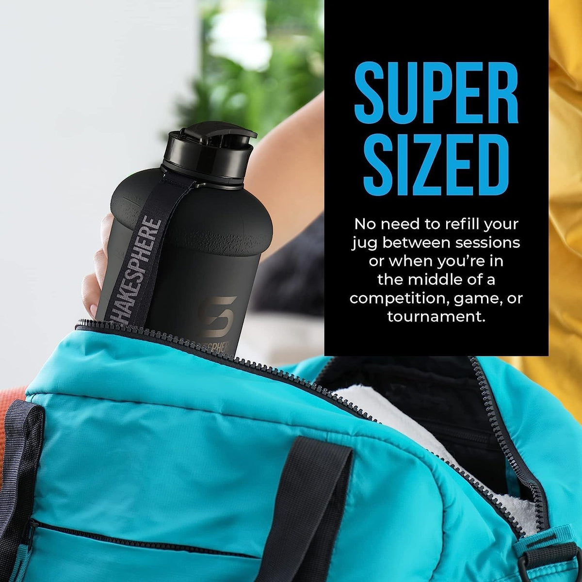 Large Sports Water Bottle 1.3L Matte Black BPA-Free Hydration Jug