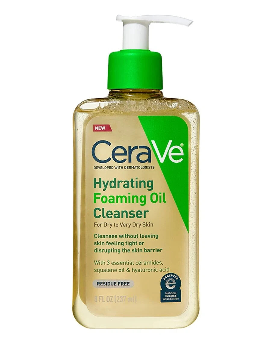 CeraVe Hydrating Foaming Oil Cleanser for Dry Skin 8oz - Gentle Hydrating Face & Body Wash