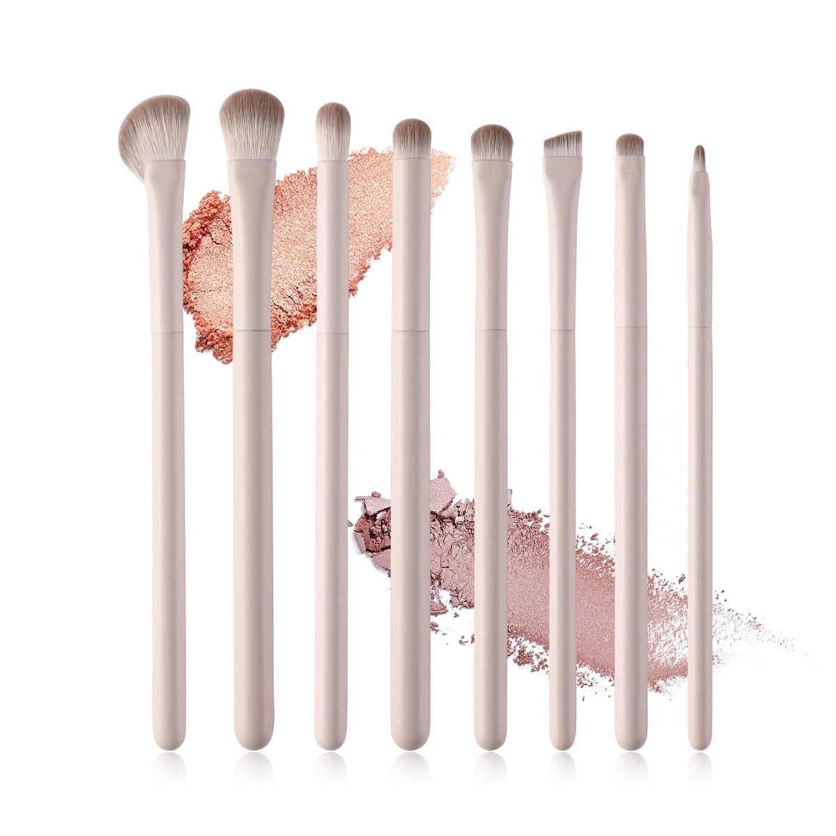 Professional Eye Makeup Brush Set - 8 Vegan Brushes for Blending & Detailing