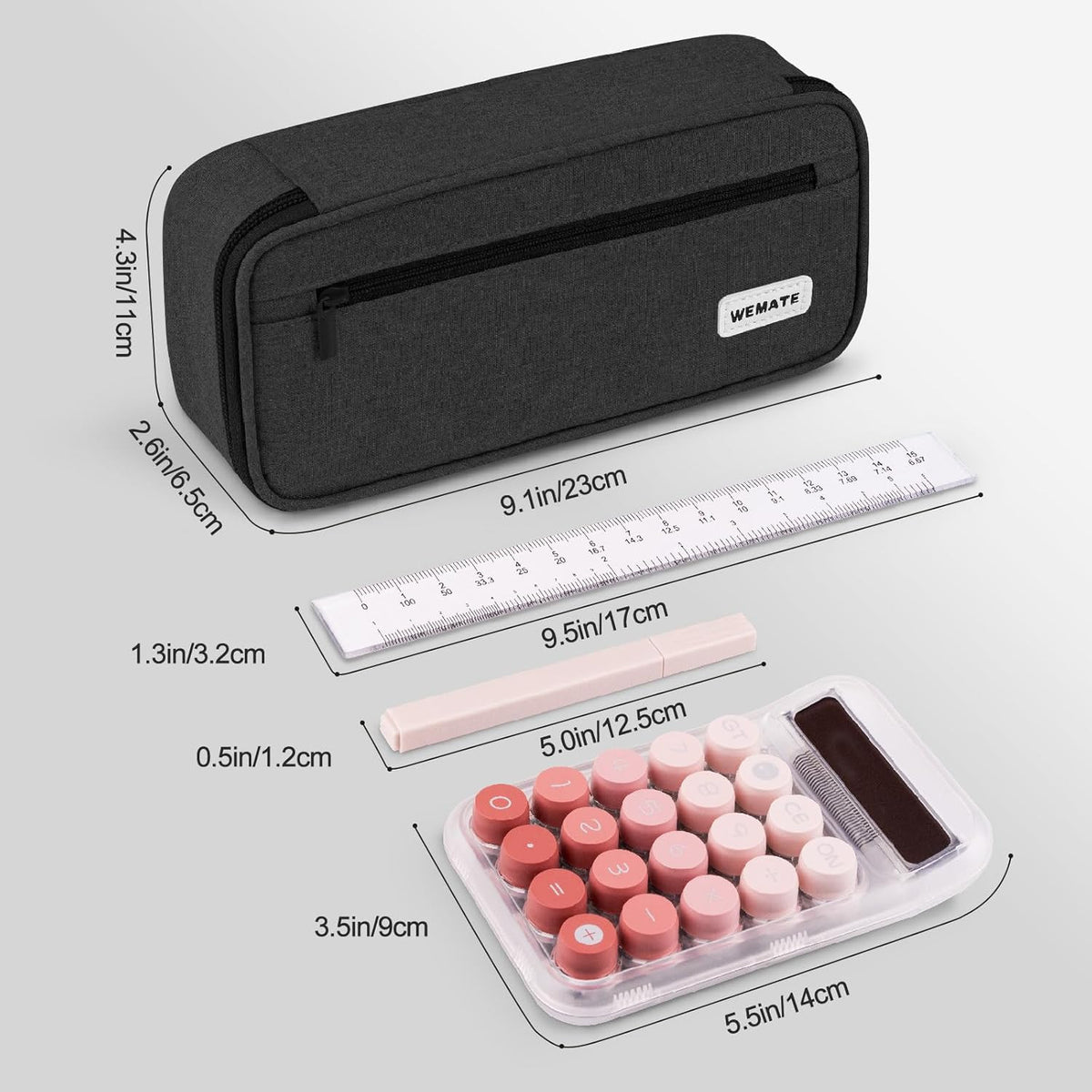 Large Pencil Case Organizer with Multiple Compartments for School Supplies