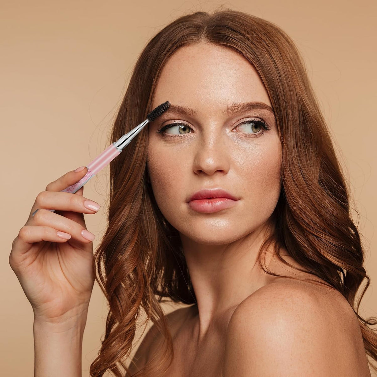 4PCS Reusable Eyelash & Eyebrow Spoolie Brushes with Cap for Makeup & Lash Extensions