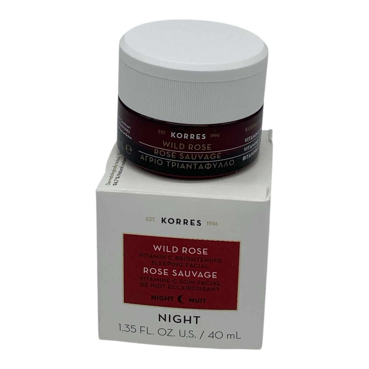 Korres Wild Rose Sauvage Night Cream - 40ML Hydrating Facial Moisturizer