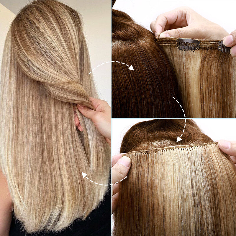 Thick Double Weft Clip-In Human Hair Extensions Full Head 150-170g