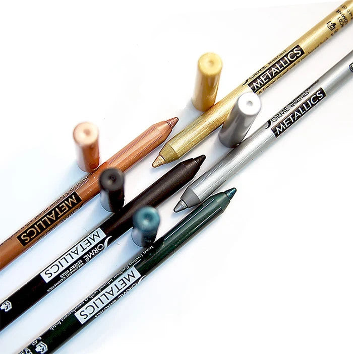 Pearlized Lip & Eye Liner Pencils - Metallic Finish, Highly Pigmented, 2 Colors
