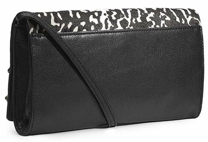Leather Crossbody Clutch Bag with Haircalf Print - Michael Kors Robin