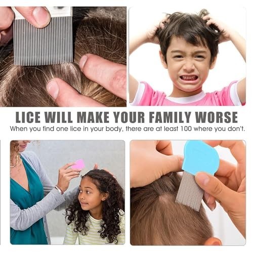 9 Pcs Lice & Flea Combs Set - Double Sided Fine Tooth Hair & Pet Flea Comb