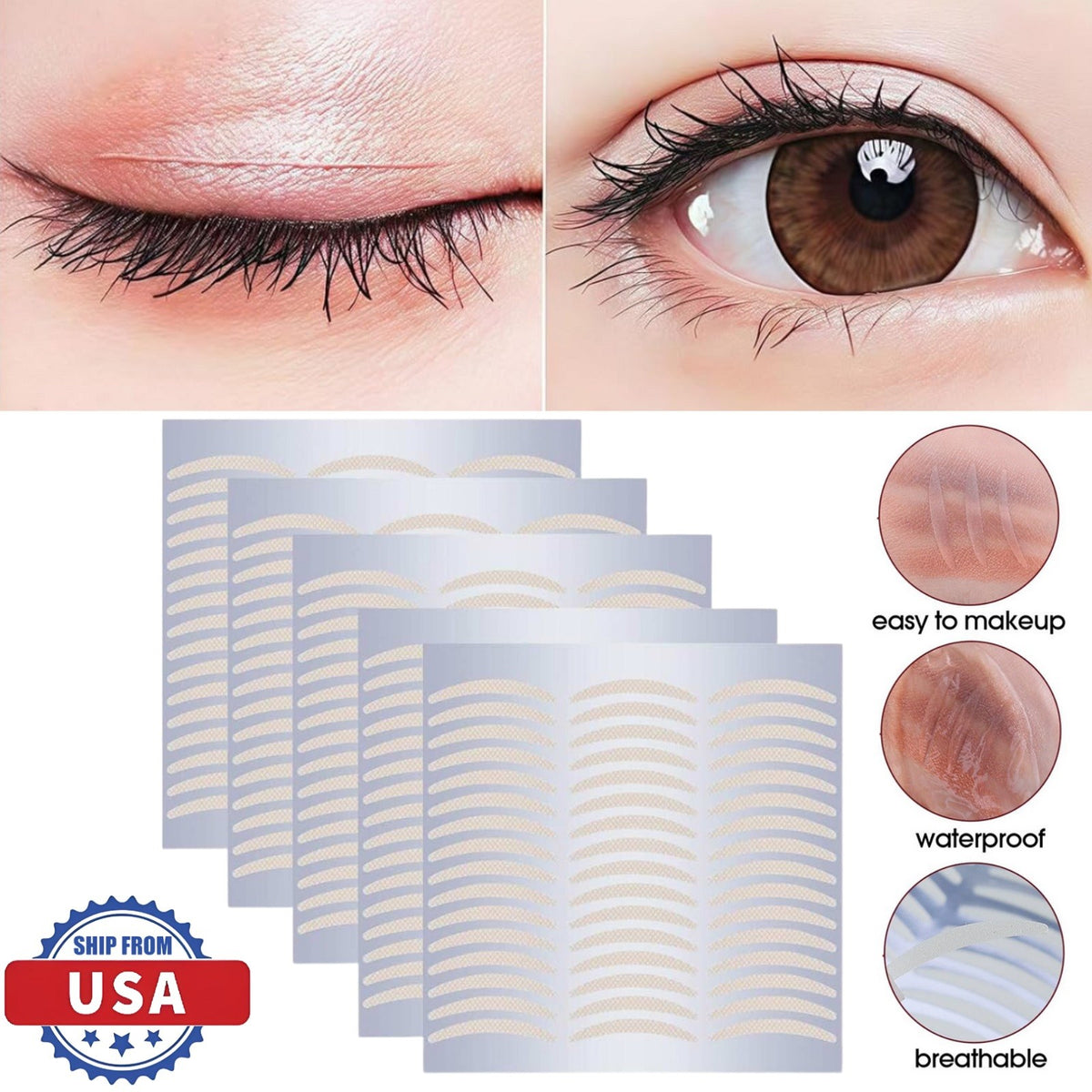 500 Pcs Invisible Double Eyelid Lift Tape Stickers Natural Eye Enhancer