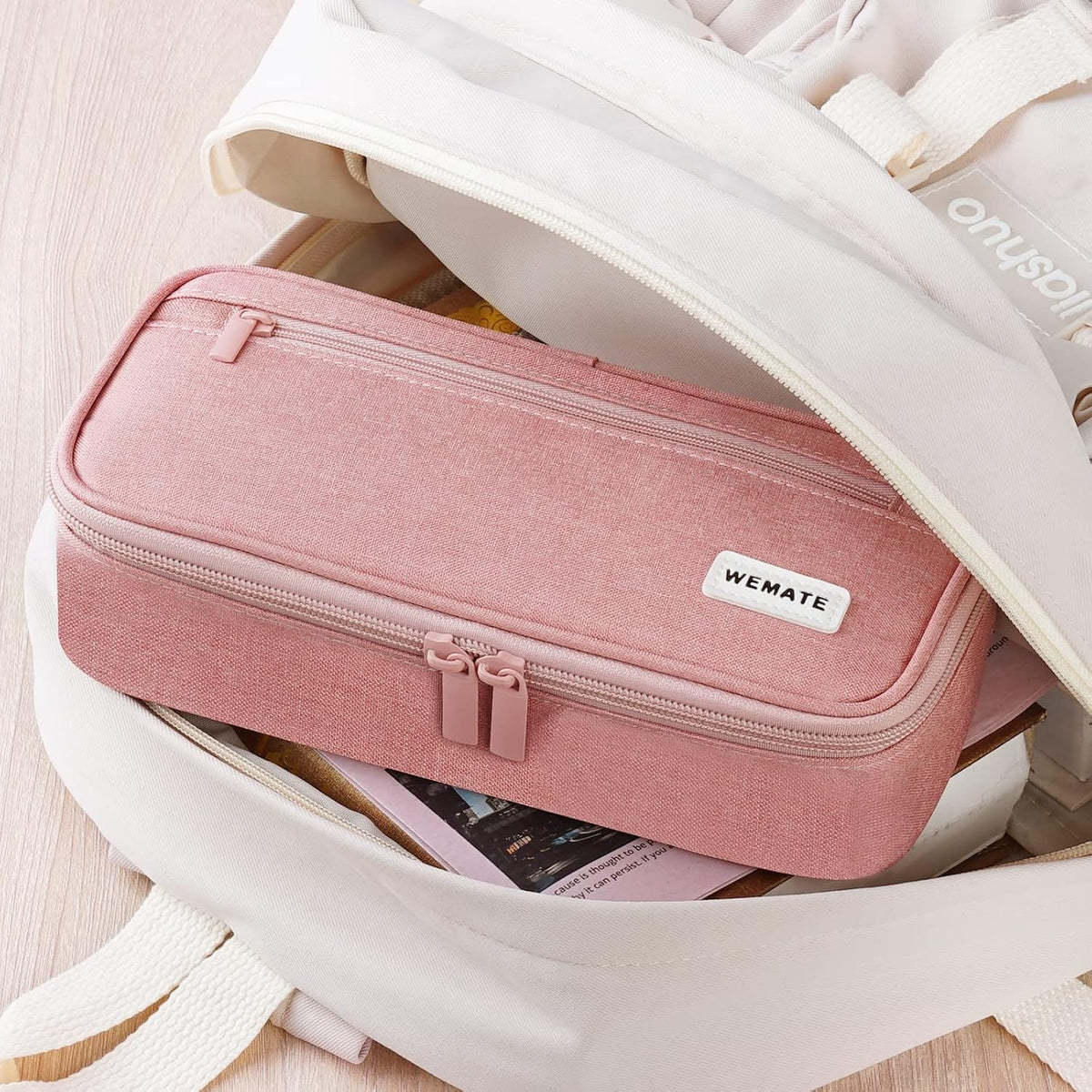 Large Capacity Pencil Case with 5 Compartments - Storage Organizer for Stationery & Makeup