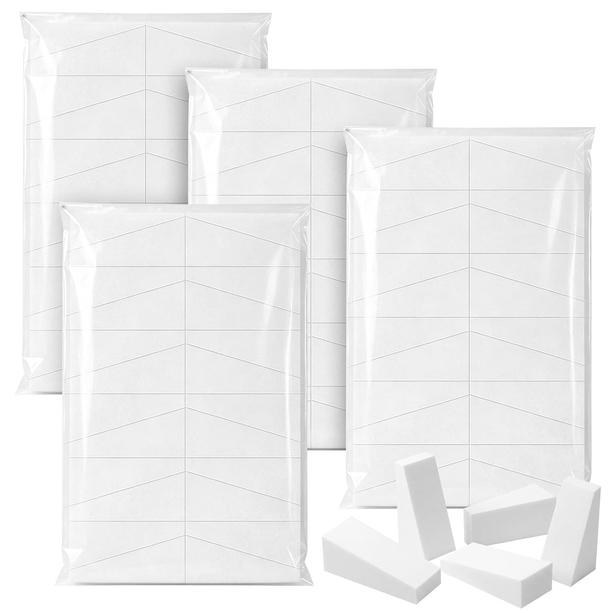 White Makeup Sponges Set - Small Triangular Latex-Free Cosmetic Wedges (96 Pieces)