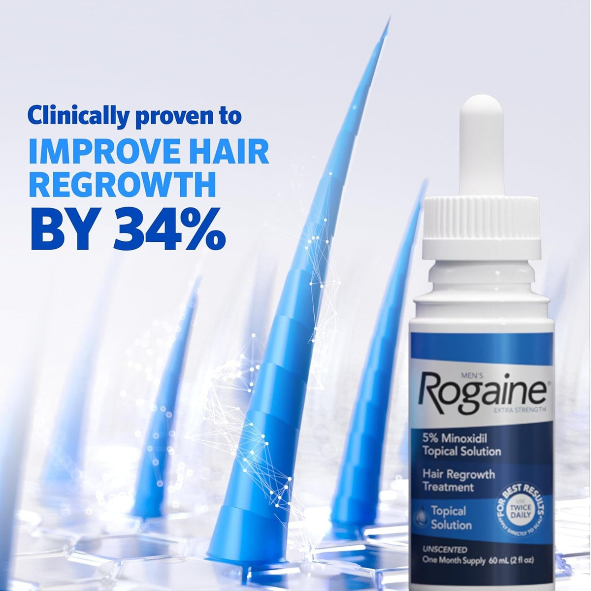 Minoxidil 5% Extra Strength Hair Regrowth Solution for Men - 3-Pack