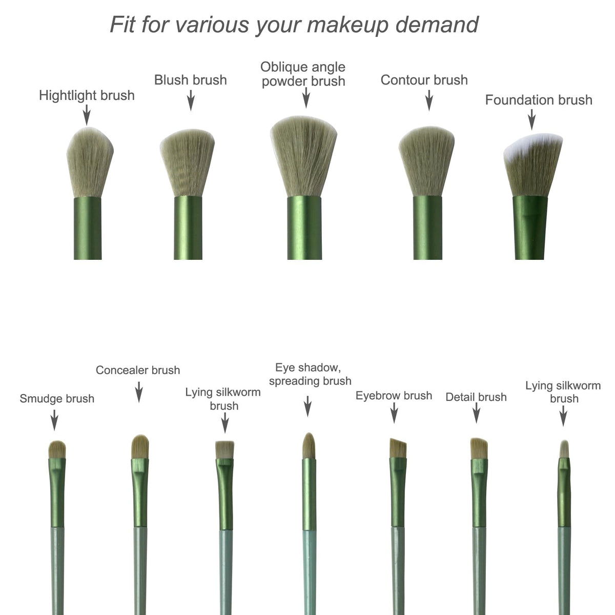 13 Pcs Makeup Brush Set for Foundation Eyeshadow Face Blush Cruelty-Free