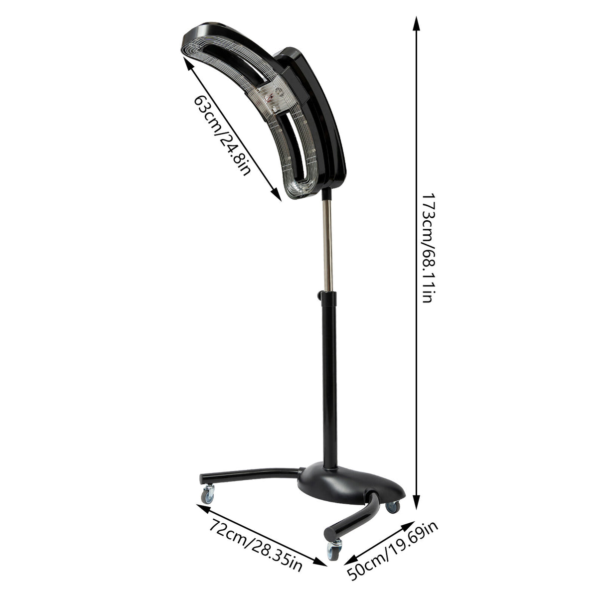 Rotating Hair Color Processor Stand with Adjustable Heating for Salons