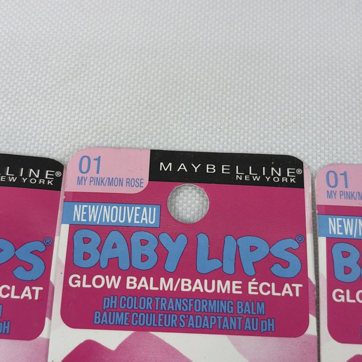 Set of 7 Moisturizing Lip Balms - Maybelline Baby Lips My Pink #01