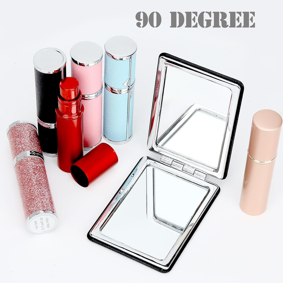 Travel Makeup Mirror Set 2-Pack - Compact Dual-Sided Folding Design