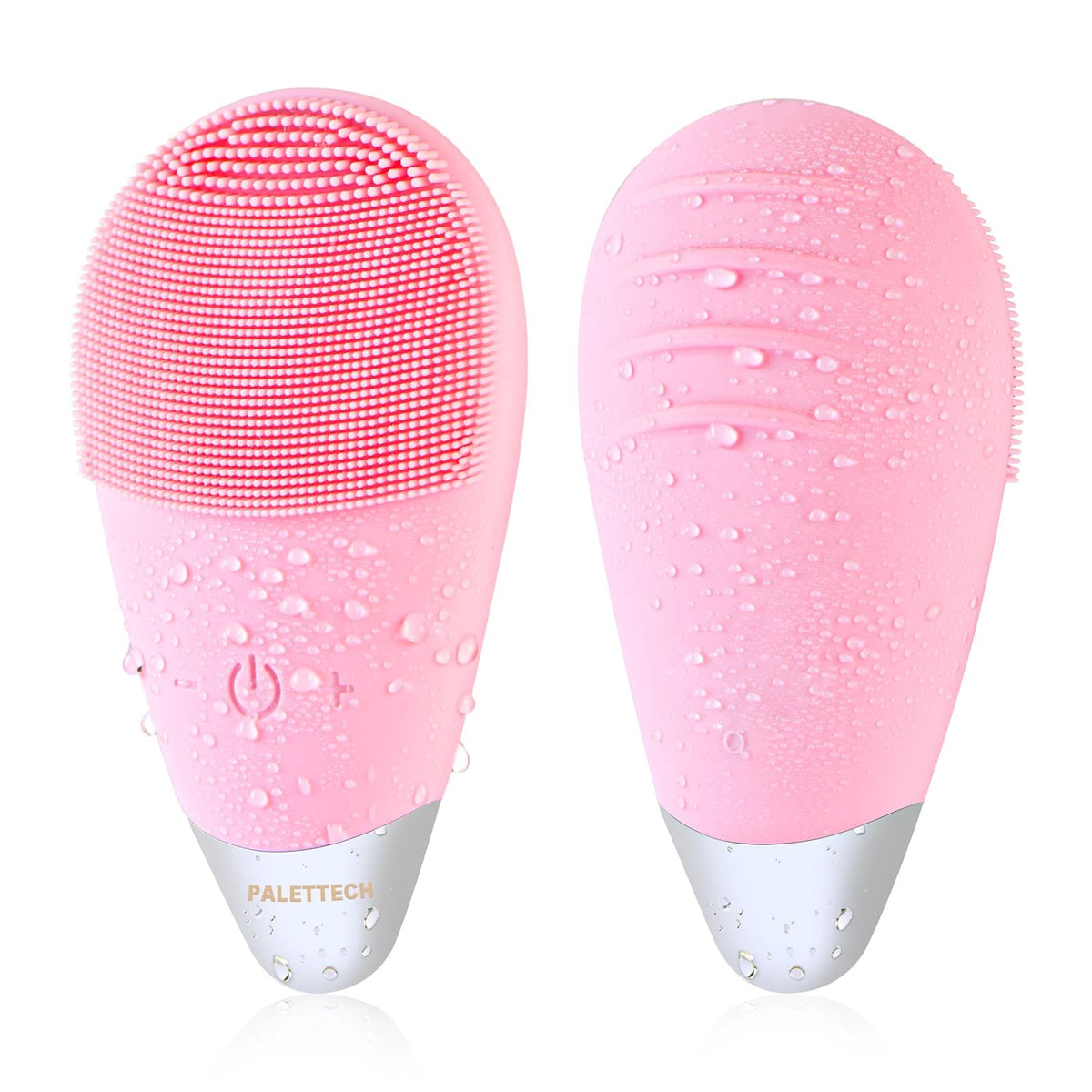Rechargeable Silicone Facial Cleansing Brush with 5 Pink Modes & Metal Massage Head