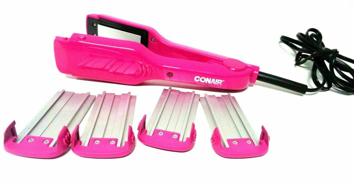 Conair 3-in-1 Ceramic Hair Styler Flat Iron with Micro Crimp & Deep Wave Plates