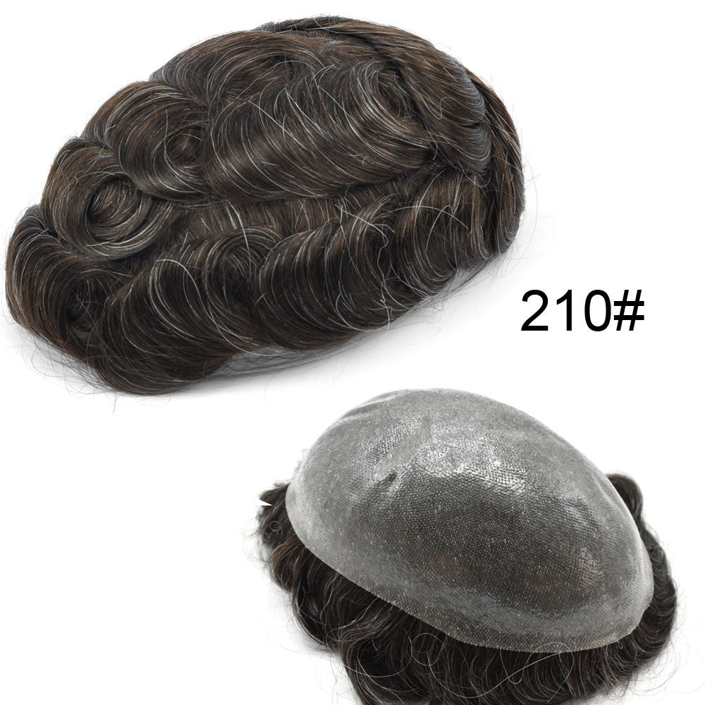 Full Poly Thin Skin Human Hair Toupee for Men - Durable, Invisible, Customizable