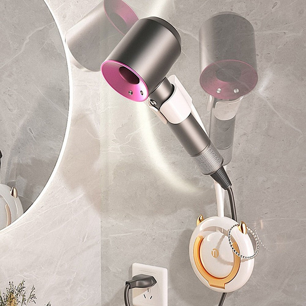 Adjustable Wall-Mounted Hands-Free Hair Dryer Holder Support Rack - Self-Adhesive