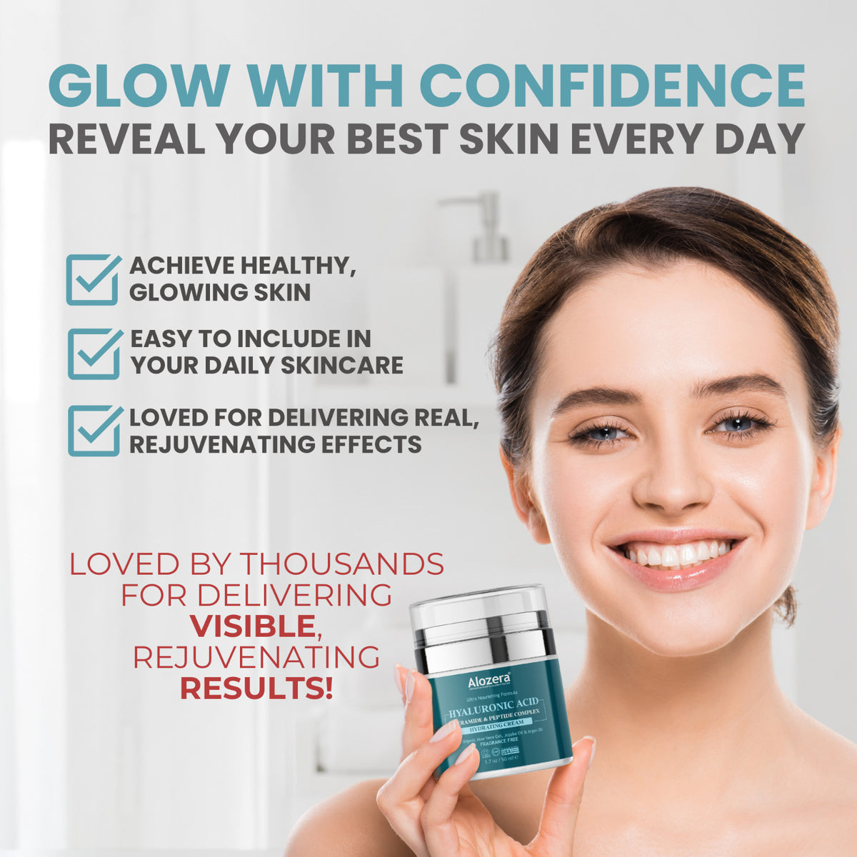 Hyaluronic Acid Face Cream - Anti-Aging Moisturizer, 1.7 oz