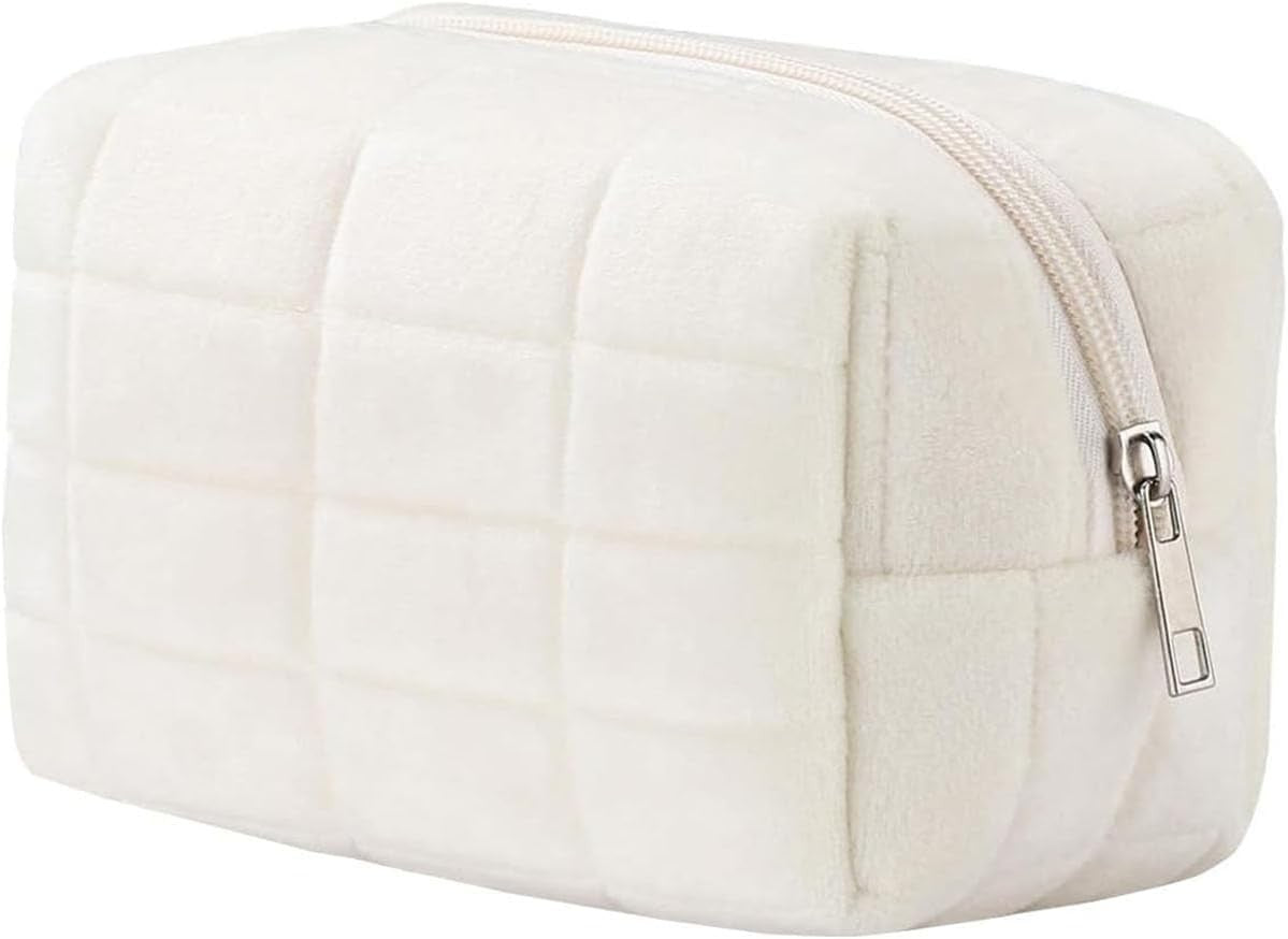 Small Checkered Cosmetic Bag - Y2K Makeup Purse & Travel Organizer