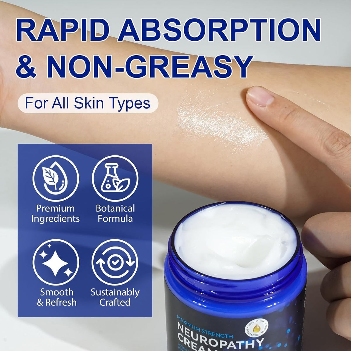 Neuropathy Cream Extra Strength - Nerve Relief for Feet, Legs & Hands