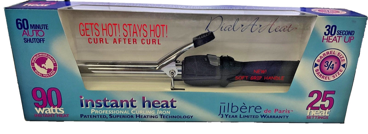 3/4 Inch Curling Iron with Instant Heat - Dial-A-Heat Styling Tool