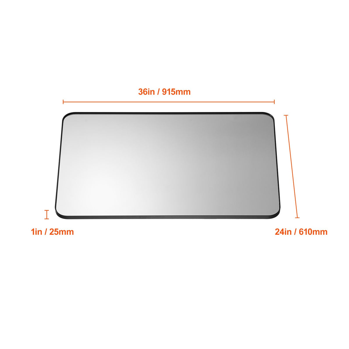 24x36 Inch Rectangular Wall Mirror with Metal Frame - Modern Home Decor