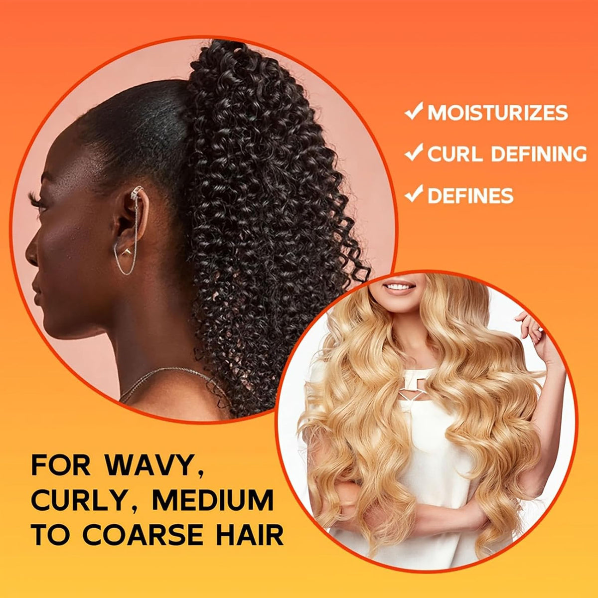 Argan Oil Curl Defining Cream for Natural Curly Hair - Anti Frizz & Moisturizing