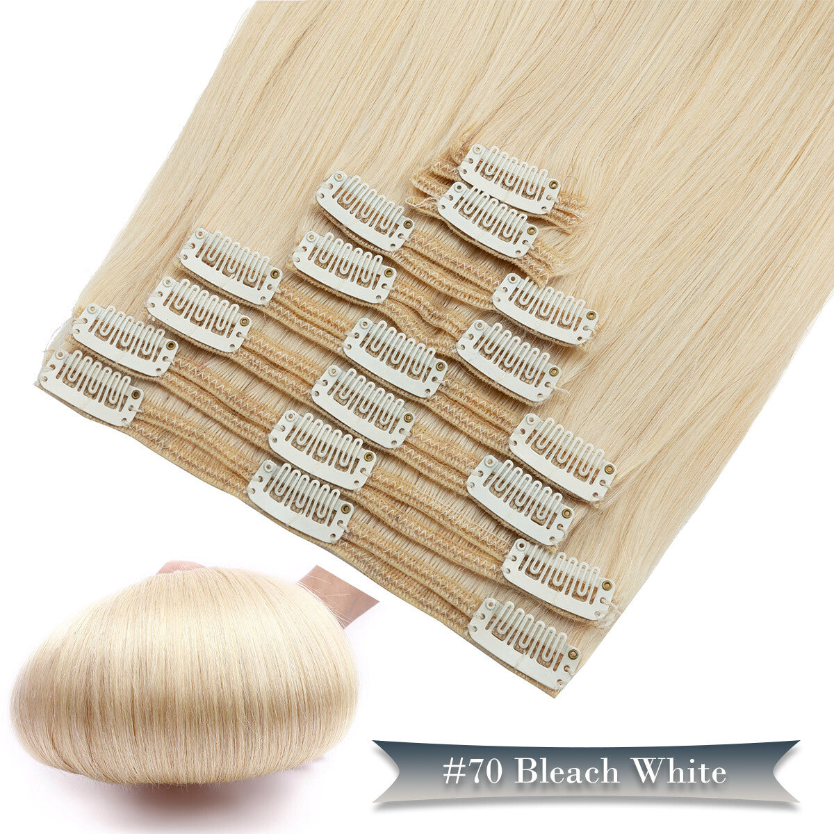 Double Weft Clip-In Human Hair Extensions Full Head - Thick & Tangle-Free