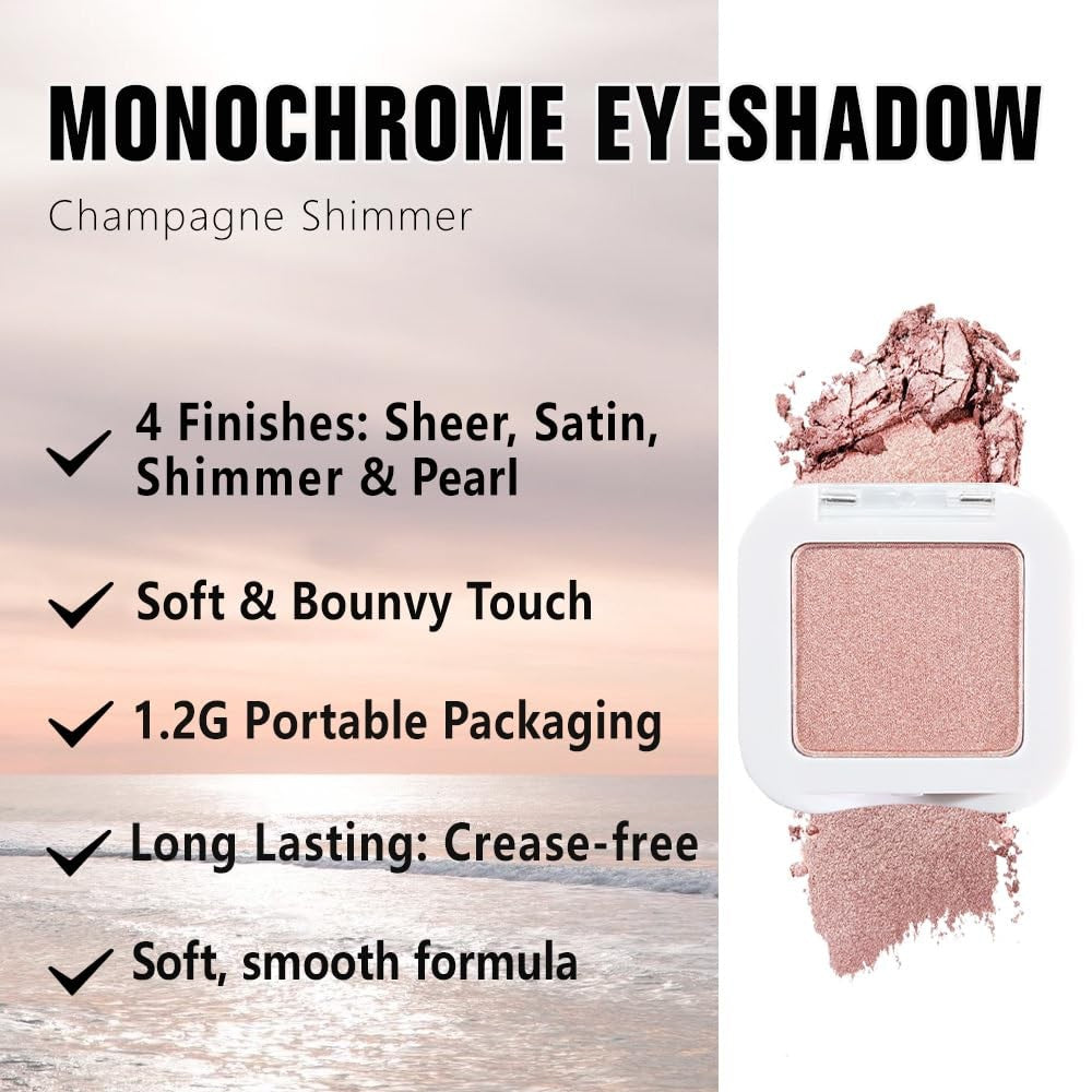 Dusty Pink Champagne Eyeshadow Palette - Rose Gold & Nude Shades
