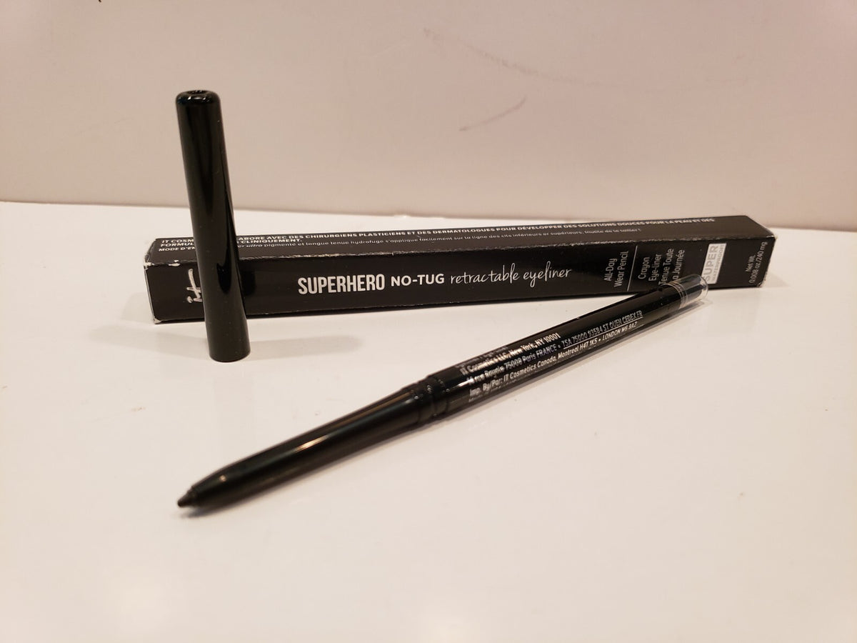 Waterproof Retractable Eyeliner Pencil - No Tug, Black - All Day Wear