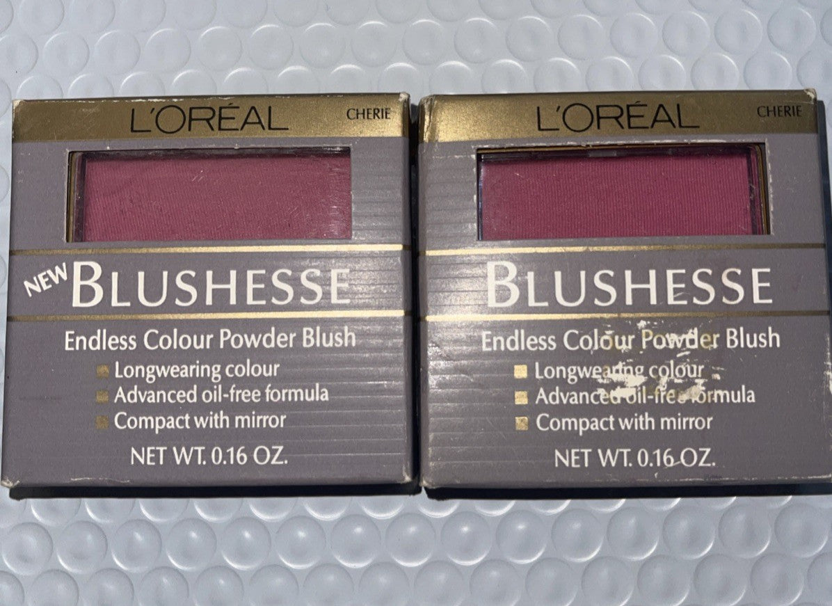 L'Oréal Blushesse Endless Color Powder Blush - Long-Wearing, Oil-Free, Cherie - Set of 2